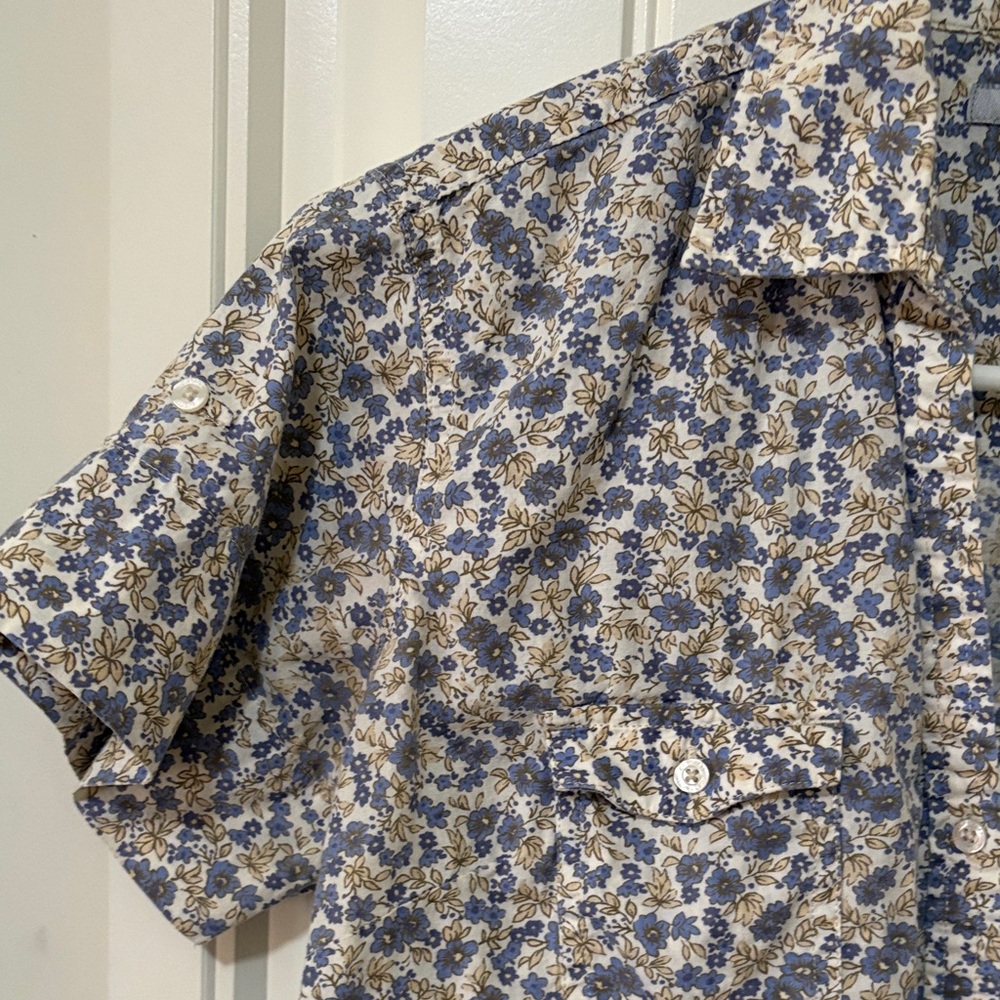 Carhartt Short-Sleeve Floral Button-Up Shirt - Blue/Cream - Picture 5 of 9